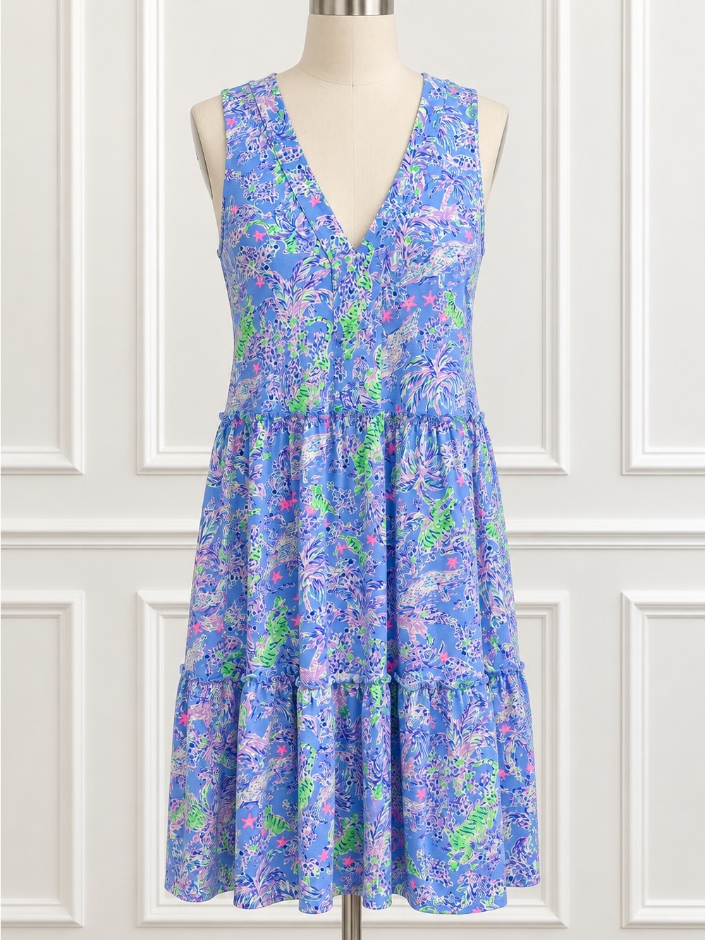 LILLY PULITZER Lorina Tiered Sleeveless Dress Sz M